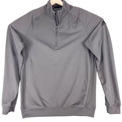 Adidas Golf Pullover Mens Small Gray 1/4 Zip Long Sleeve Athletic Stretch CF9365