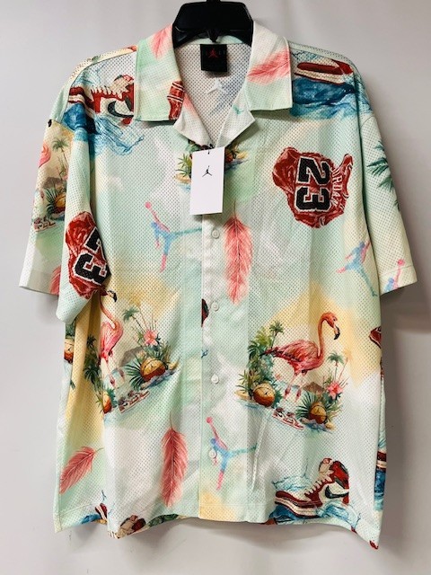 Air Jordan Essentials Printed Camp Top IB3007-133, Size Medium- NEW WITH TAG gallery