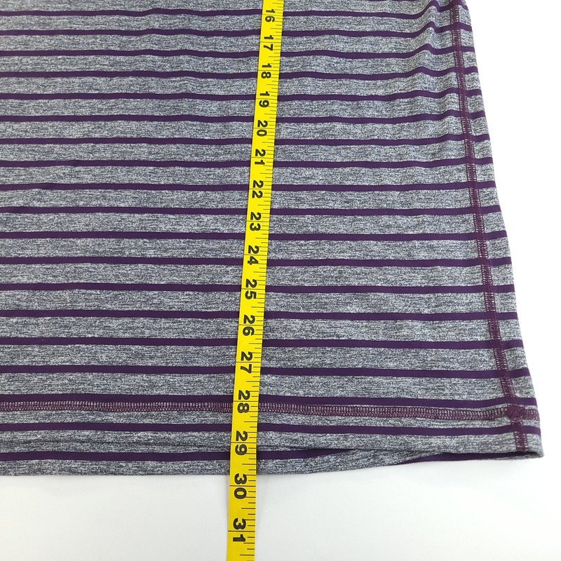Lululemon Shirt Mens XL Purple Gray Striped Quarter Zip Raglan Sleeve Pullover gallery