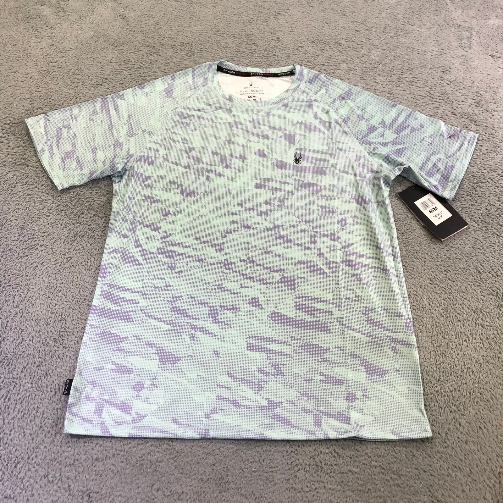 Spyder Shirt Mens Medium Swim Rash Guard Shirt Digital Camo UPF 30 Surf asdsa gallery