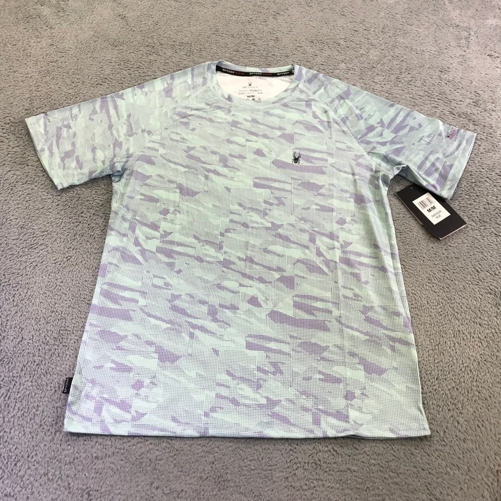 Spyder Shirt Mens Medium Swim Rash Guard Shirt Digital Camo UPF 30 Surf asdsa