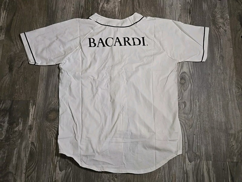 Bacardi Baseball Jersey White Button Closure Size Large New gallery