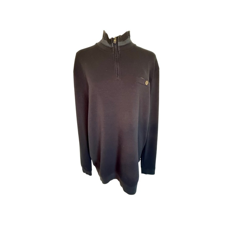 Ted Baker Navy Quarter Zip Pullover Sweater Lightweight Comfort Size Large Smart gallery