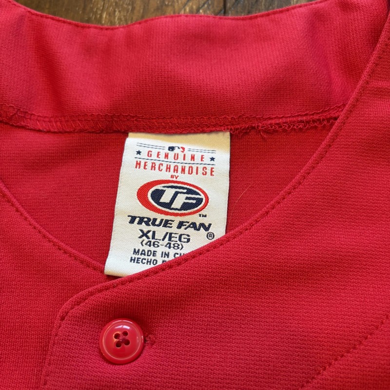Philadelphia Phillies Jersey Mens XL Red MLB Baseball Button Front True Fan gallery