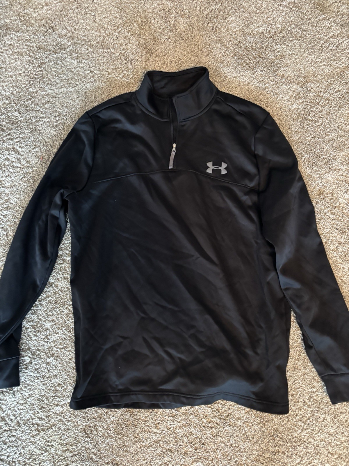 Under Armour Cold Gear Men’s Quarter Zip Pullover Size Medium Black gallery
