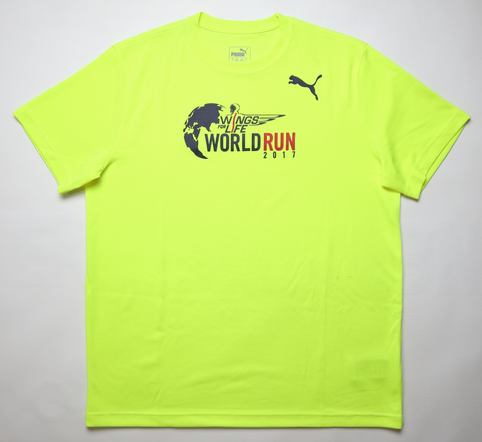 WORLD RUN 2017 WINGS FOR LIFE VINTAGE RUNNING SHIRT TOP JERSEY TOXIC PUMA MEN XL gallery