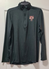 ACRUX Men’s S Gray 1/4 Zip Mock Neck Long Sleeve Stretch Pullover Logo Tee