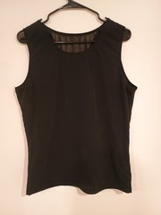 Black Mesh Compression Elastic Stretch Tank Top, Size 3XL