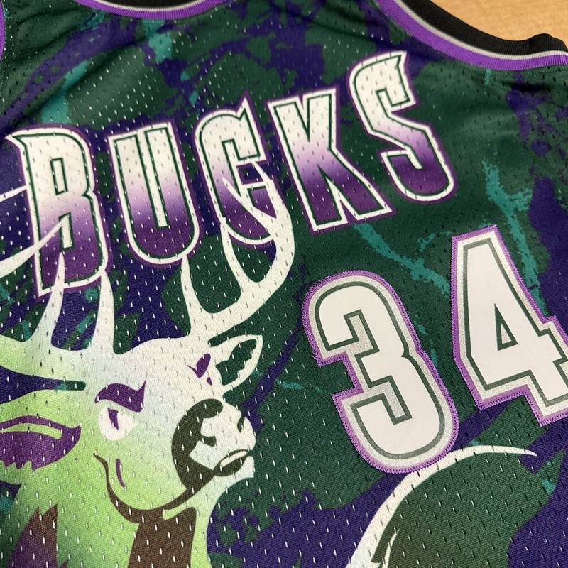 MITCHELL & NESS TEAM MARBLE SWINGMAN JERSEY MILWAUKEE BUCKS 1996 RAY ALLEN Small gallery