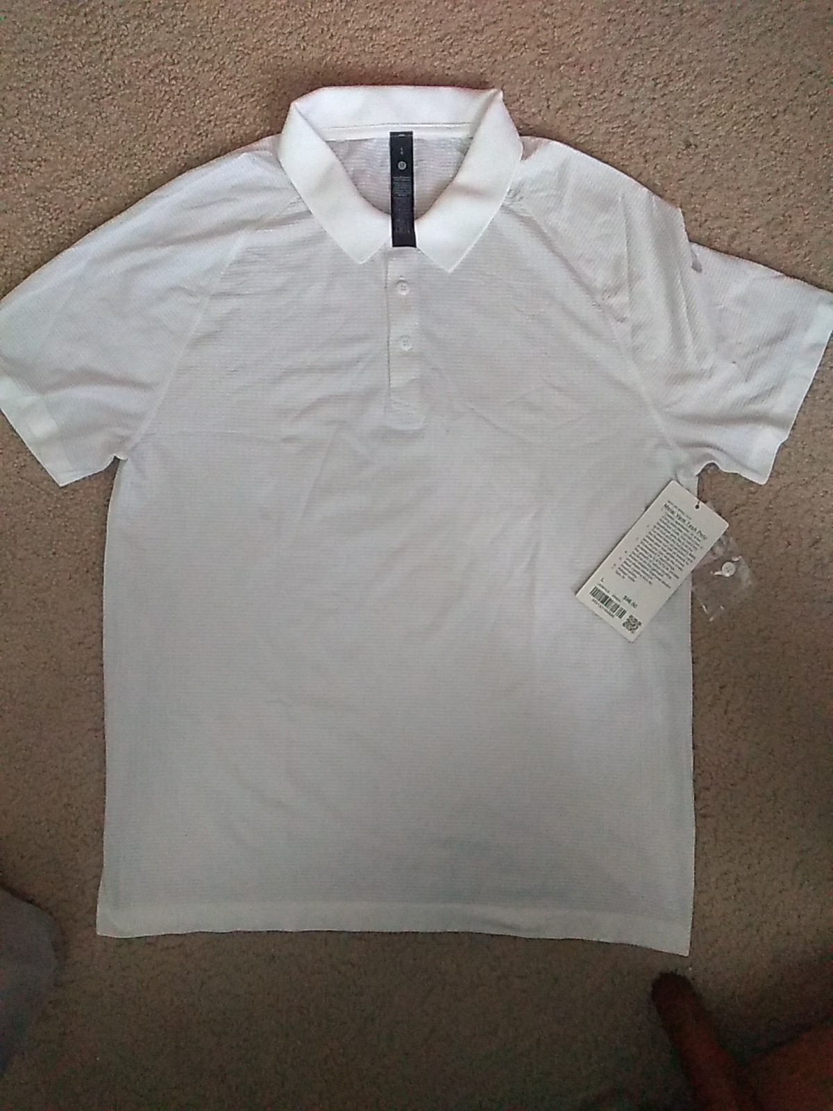Lululemon Metal Vent Tech Polo Shirt Mens Large White NEW Last Final 1 gallery