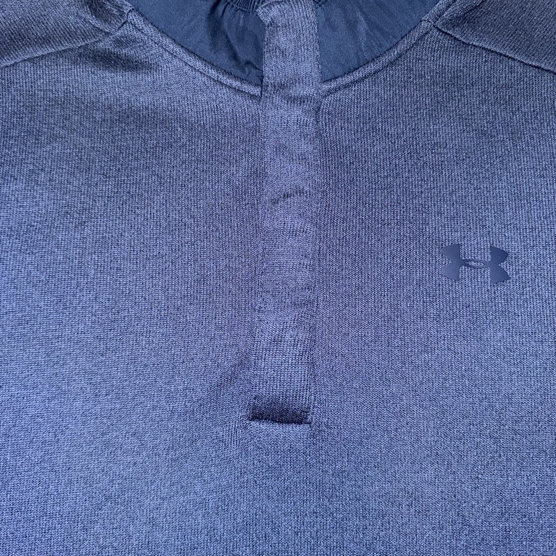 Under Armour Golf Pullover Mens Medium Blue Cold Gear 1/4 Button Loose Fit gallery