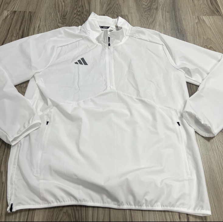 Adidas Sideline Woven 1/4 Zip Jacket Lightweight windbreaker Mens LT HS1289 $75 gallery