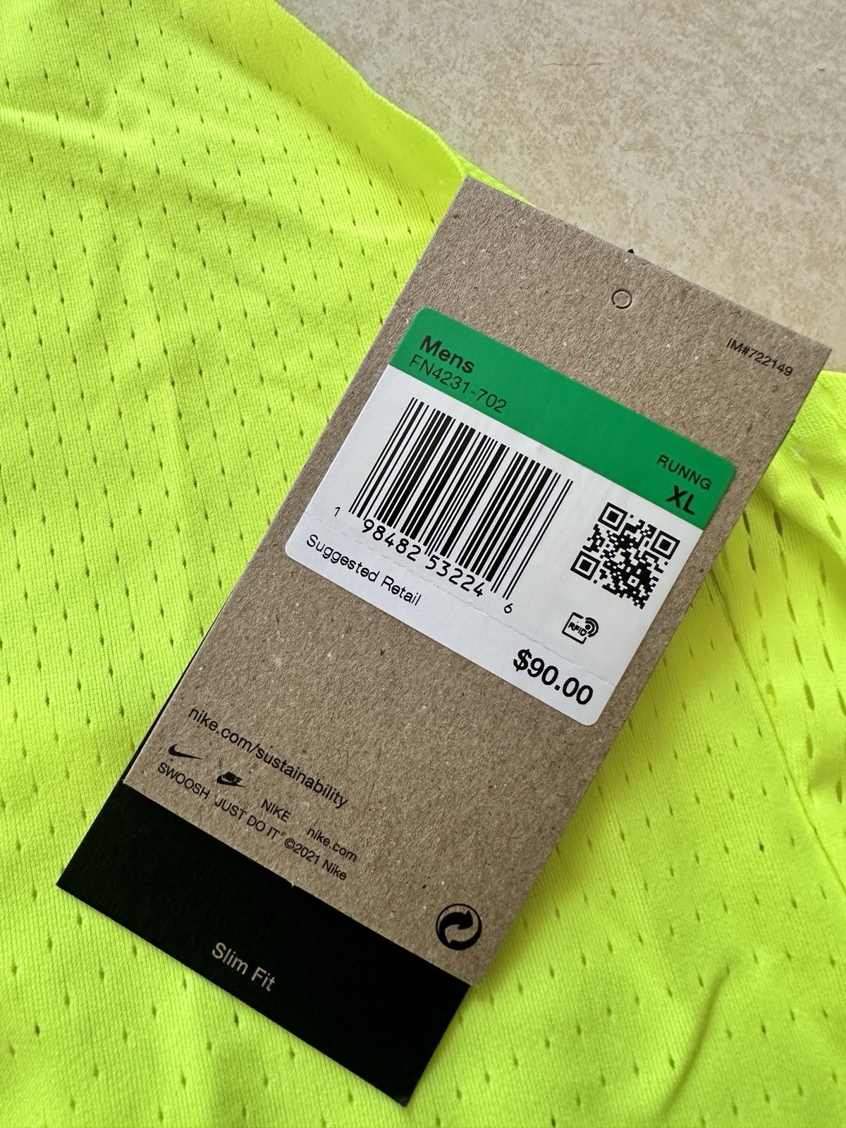 Nike AeroSwift Dri-FIT ADV Singlet Tank FN4231-702 Volt Green Men’s XL NWT $90 gallery