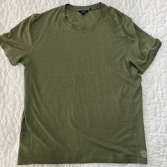 Allbirds Men’s Olive Green Textured Natural Run Performance Tee Large Activewear