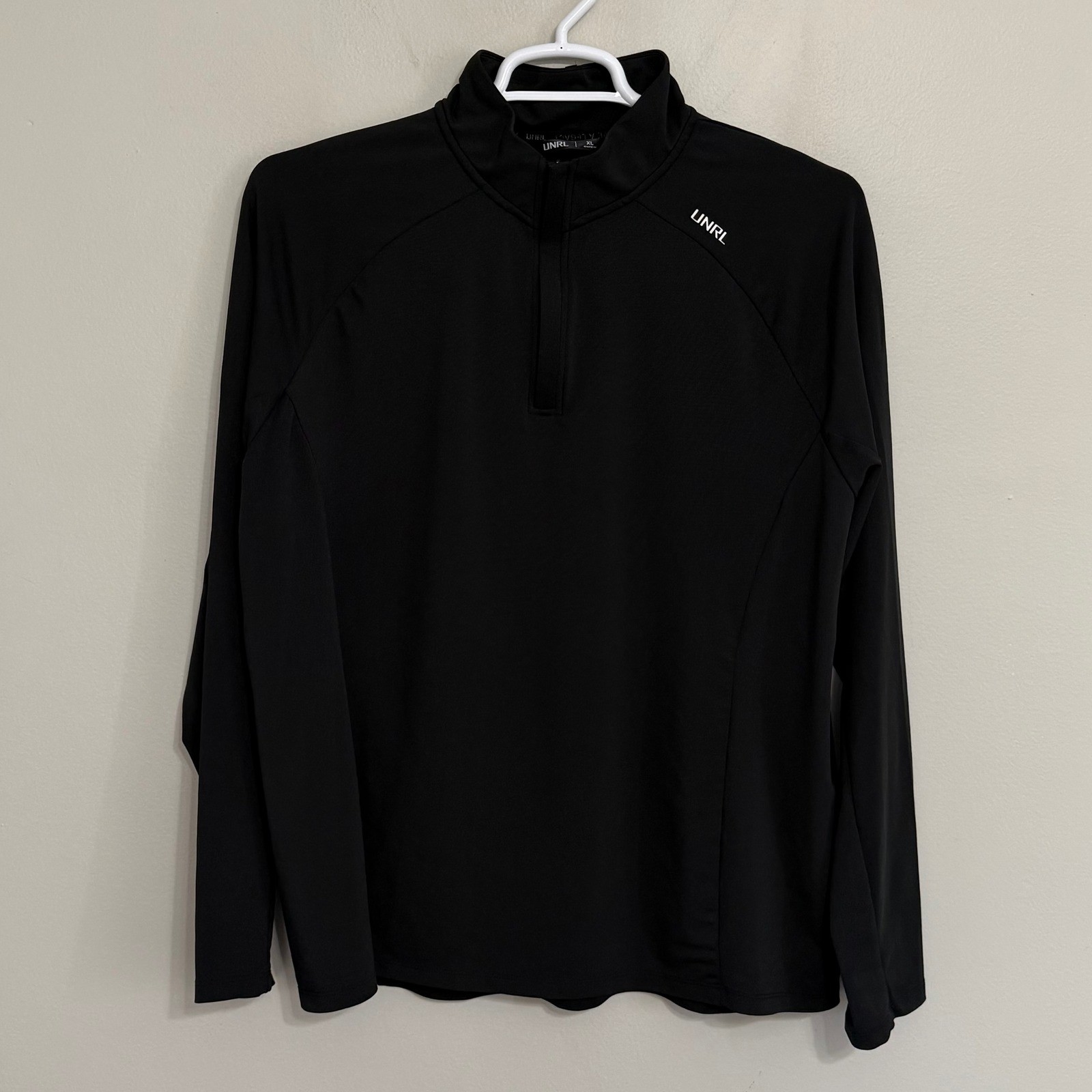 UNRL Mens XL Black Athletic Fit Performance 1/4 Zip Pullover Stretch Golf gallery