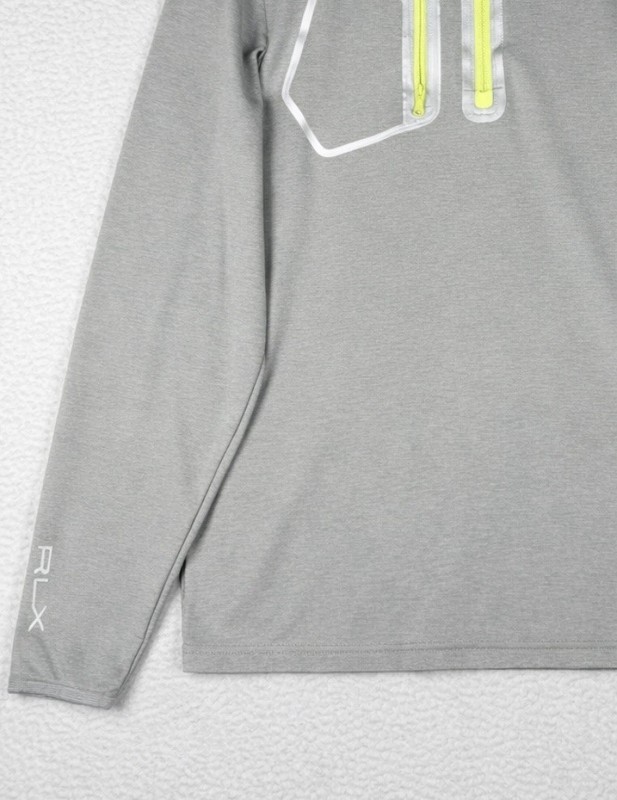 RALPH LAUREN RLX Performance Stretch Half Zip Pullover Gray - Neon Yellow -Small gallery