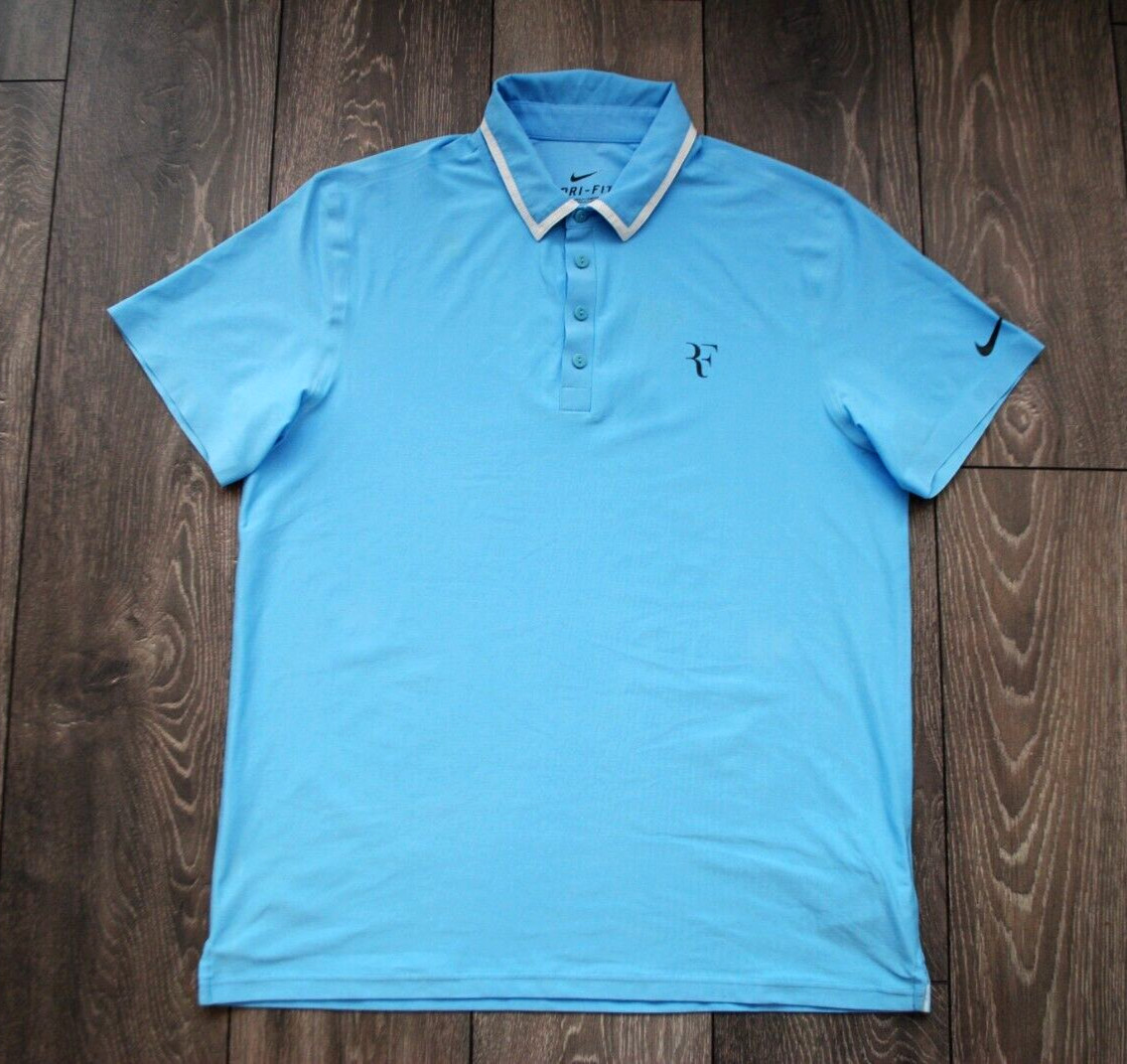 NIKE ROGER FEDERER RF 2010 US OPEN NYC VICTORY COURT POLO TENNIS SHIRT SIZE L gallery