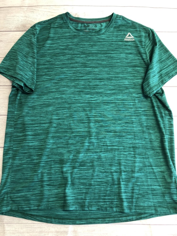 Reebok Shirt Mens XL Green Short Sleeve Athletic Performance Training Tee Top