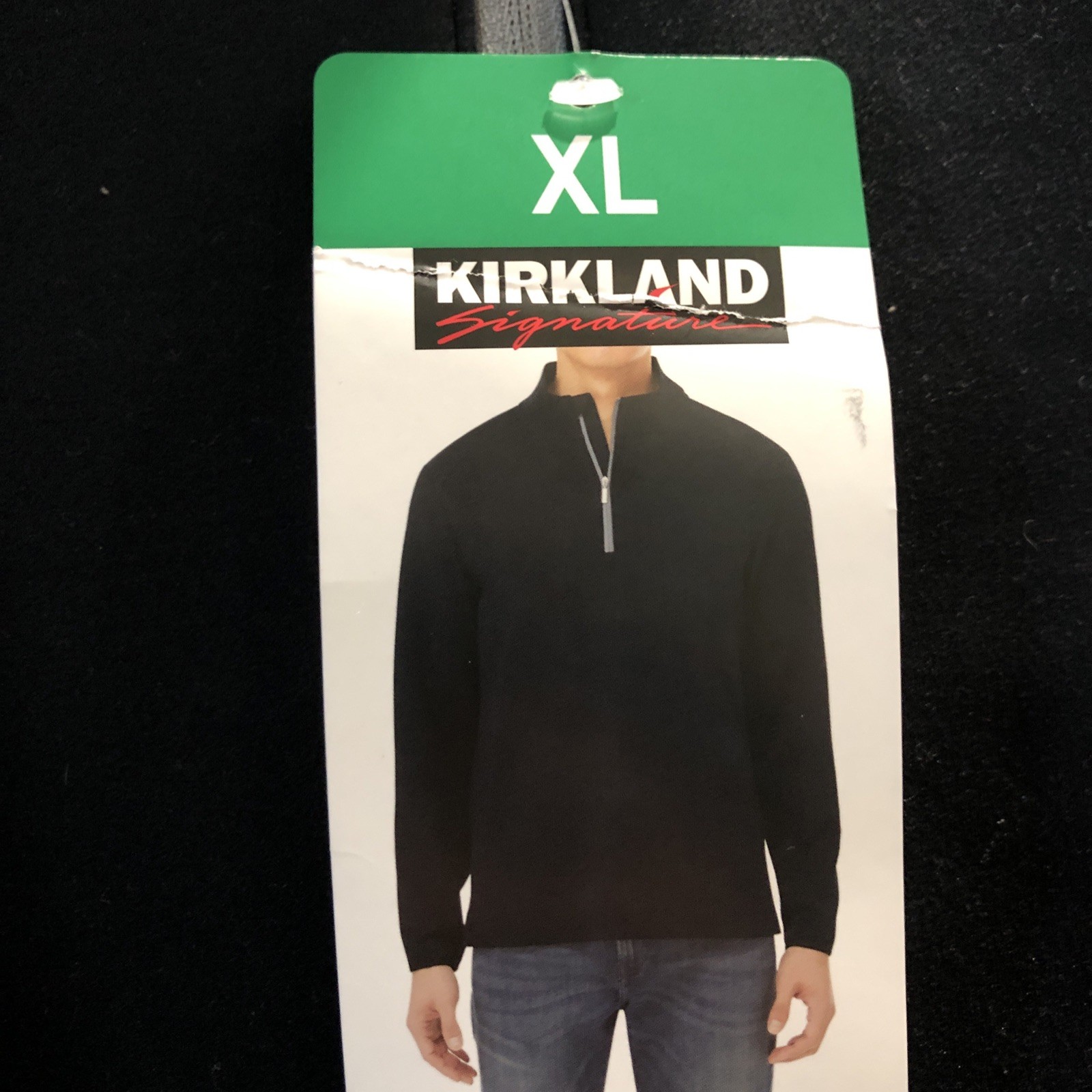 Kirkland Signature Men's UPF 50+ Stretch 1/2 Zip Pullover, Black, Size XL gallery