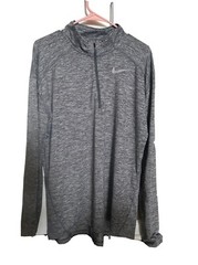 Nike Men’s DriFit 1/4 Zip Running Shirt Athletic Gray Size Large