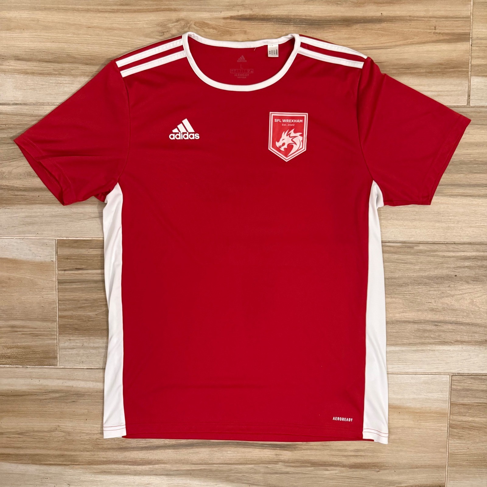 Adidas SFL Wrexham Soccer Jersey Red White Ali 15 Aeroready Mens Large CF1038 gallery