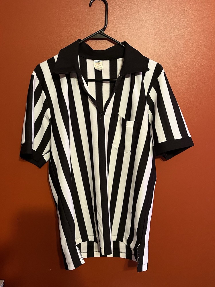 Vintage BIKE Referee 1/4 Zip Polo Shirt Sz Large Pocket 80s-90s Made In USA