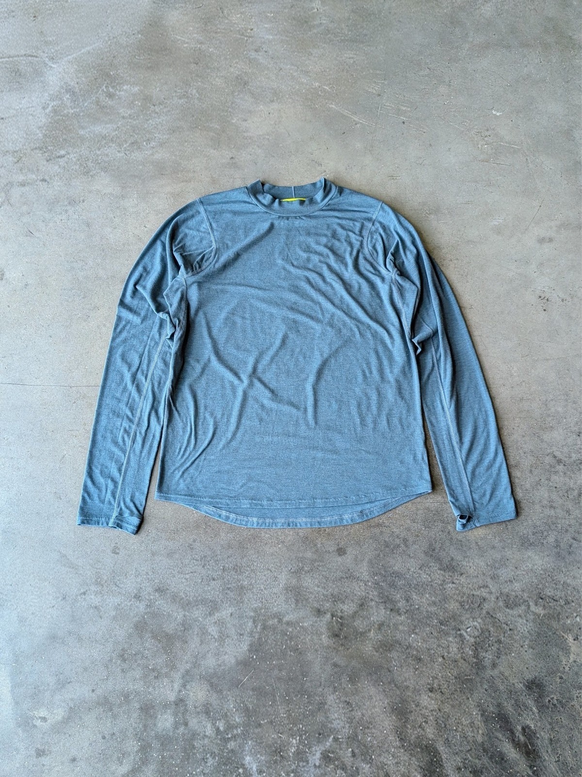 Janji Men's Swift Tech Merino Wool Blend Long Sleeve in Atlantic dark teal large gallery