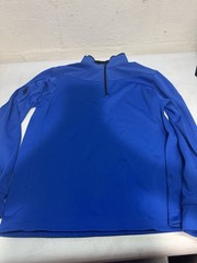 Nike Golf Pullover Mens Medium Blue Dri-FIT Quarter Zip Mock Neck 0149