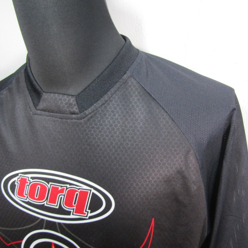 torq OCTANE Men's Large Black Long Sleeve Activewear Top Jersey Padded Elbows gallery