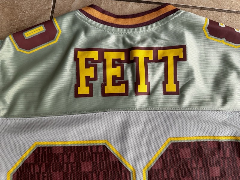 STAR WARS Boba Fett #80 Bounty Hunter Football Jersey Small Empire Strikes Back gallery