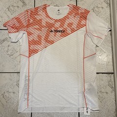 New Adidas Terrex Techrock Elite T-Shirt White Orange Men’s Size Large JX2744