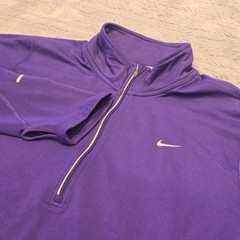 Nike Running Dri-FIT Purple Quarter Zip Pullover Mens XL Reflective Thumbholes