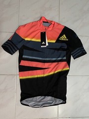 $160 ADIDAS ADISTAR CYCLING JERSEY FJ6573 APP SOLAR RED/SHOCK YELLOW mens XL new