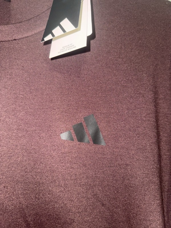 New Adidas Men's Short Sleeve Train Essentials Tee Shirt Shadow Brown Black Sz L gallery
