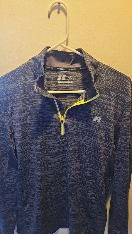 Russell Dri-Power 360 Large 34-35 Men's Gray/Black 1/4 Zip Pullover Top gallery