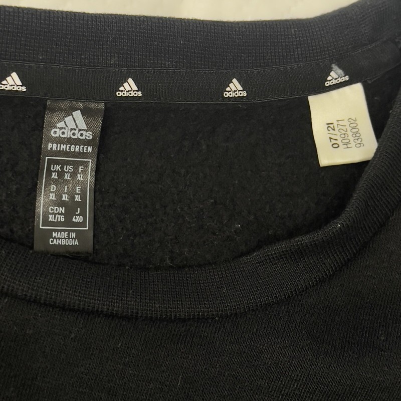 Adidas Sweatshirt Pullover Crewneck 3-STRIPE French Terry Mens Sz XL H09271. gallery