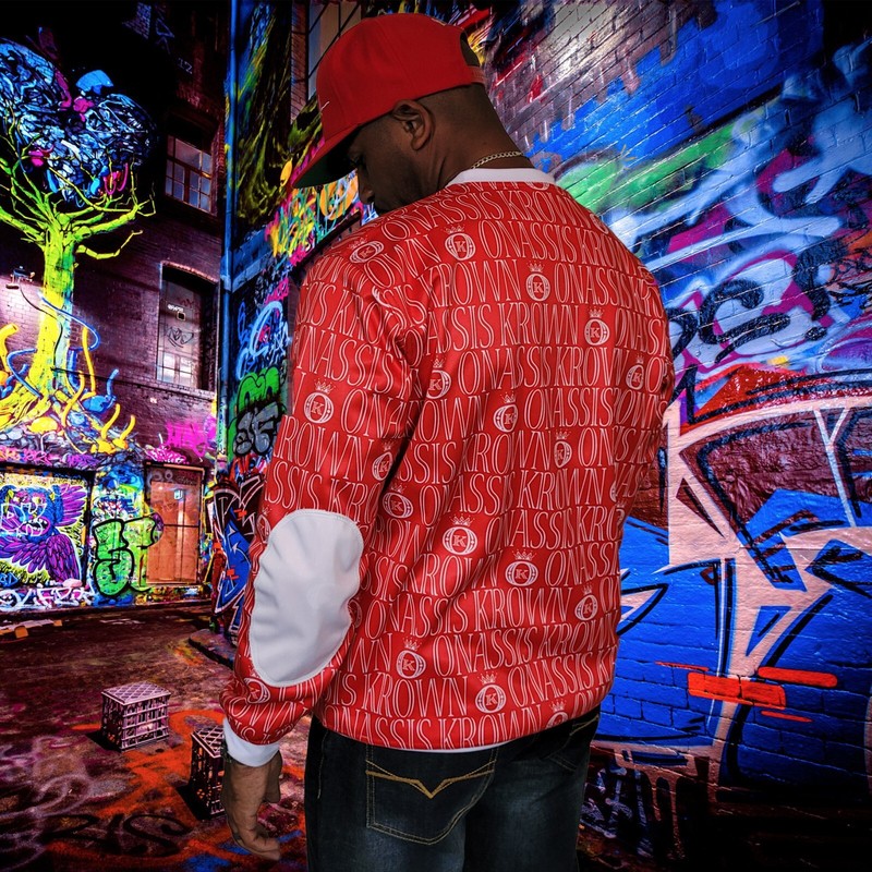 Onassis Krown Signature Monogram Pullover (Red/White) gallery