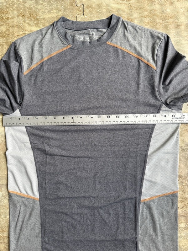 Orange Theory Mens Small Performance Workout Shirt Gray Block Crew Short Sleeve gallery