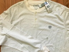 New Men’s Chaps ,Long Sleeve ,Two Button Front Knit Shirt, Size :2XB, MSRP: $54.