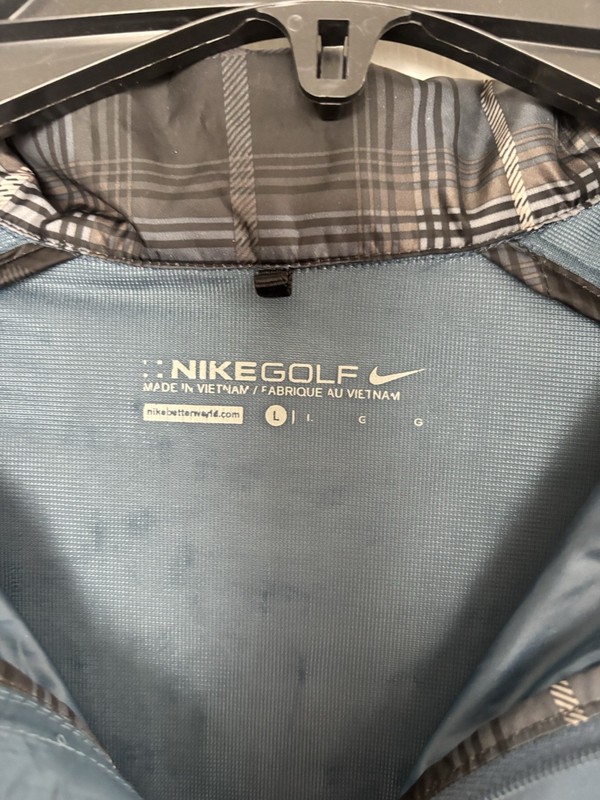 Nike Golf 1/4 Zip Up Mens L Pullover Short Sleeve Navy Gold Stripe Athletic gallery
