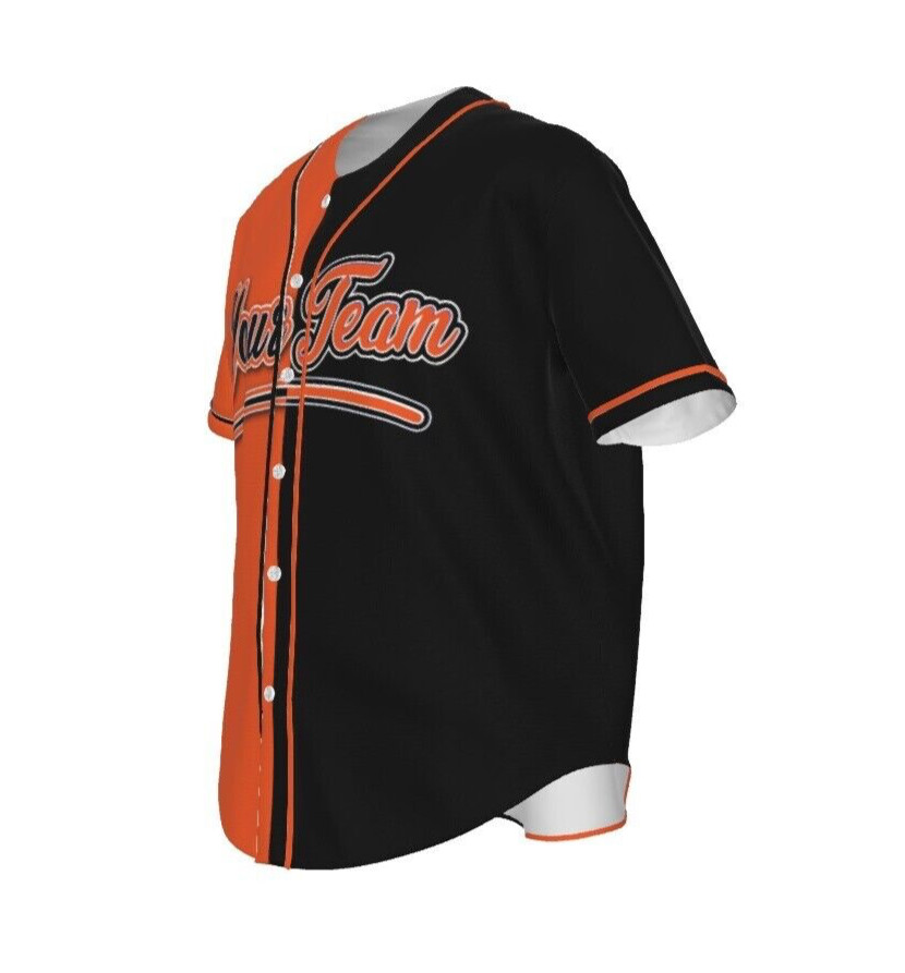 Fully Custom Black and Orange Baseball Softball Team Design Baseball Jersey BS-8 gallery