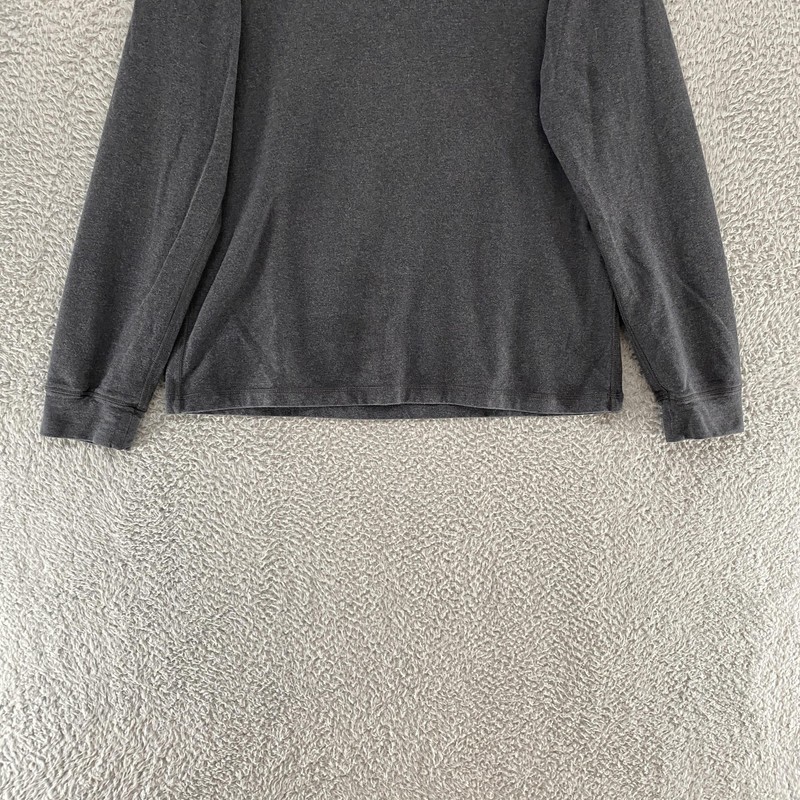 Lululemon Henley Shirt Mens Medium Gray Heather Long Sleeve Raglan Elbow Patches gallery