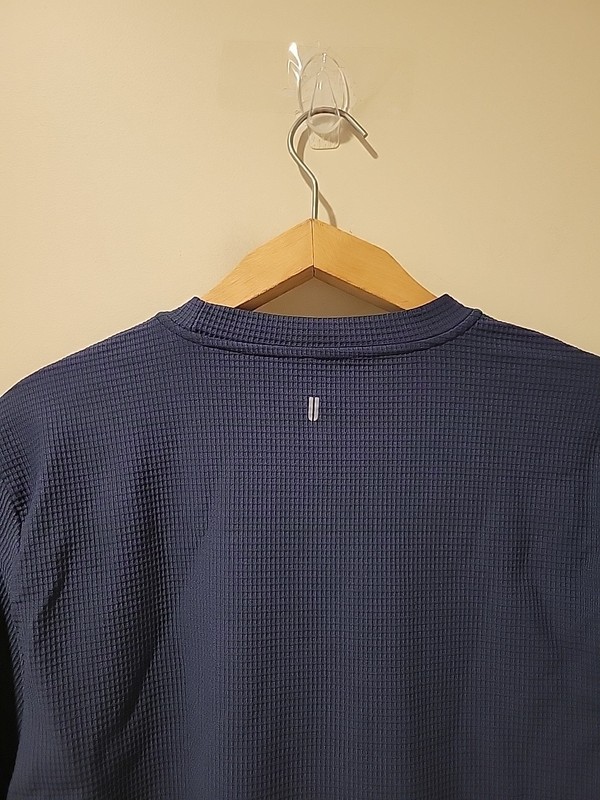 Nobull Shirt Mens L Navy Thermal Waffle Knit Compression Athletic Gym Training gallery