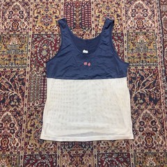 VTG Rare 70s Adidas Trefoil USA Olympics Tank Top Navy White Mesh Singlet M USA