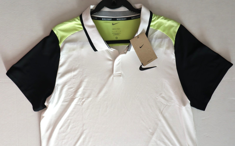 Nike Court FD5314-101 Men's Sz L White Dri-Fit Advantage S/S Tennis Polo Shirt gallery