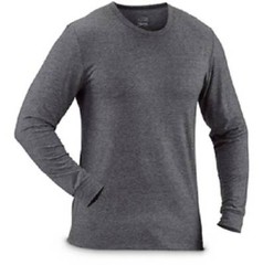 $85 32 Degrees Men’S Gray Black Thermal Crew-Neck Shirt Long-Sleeve Base Layer S