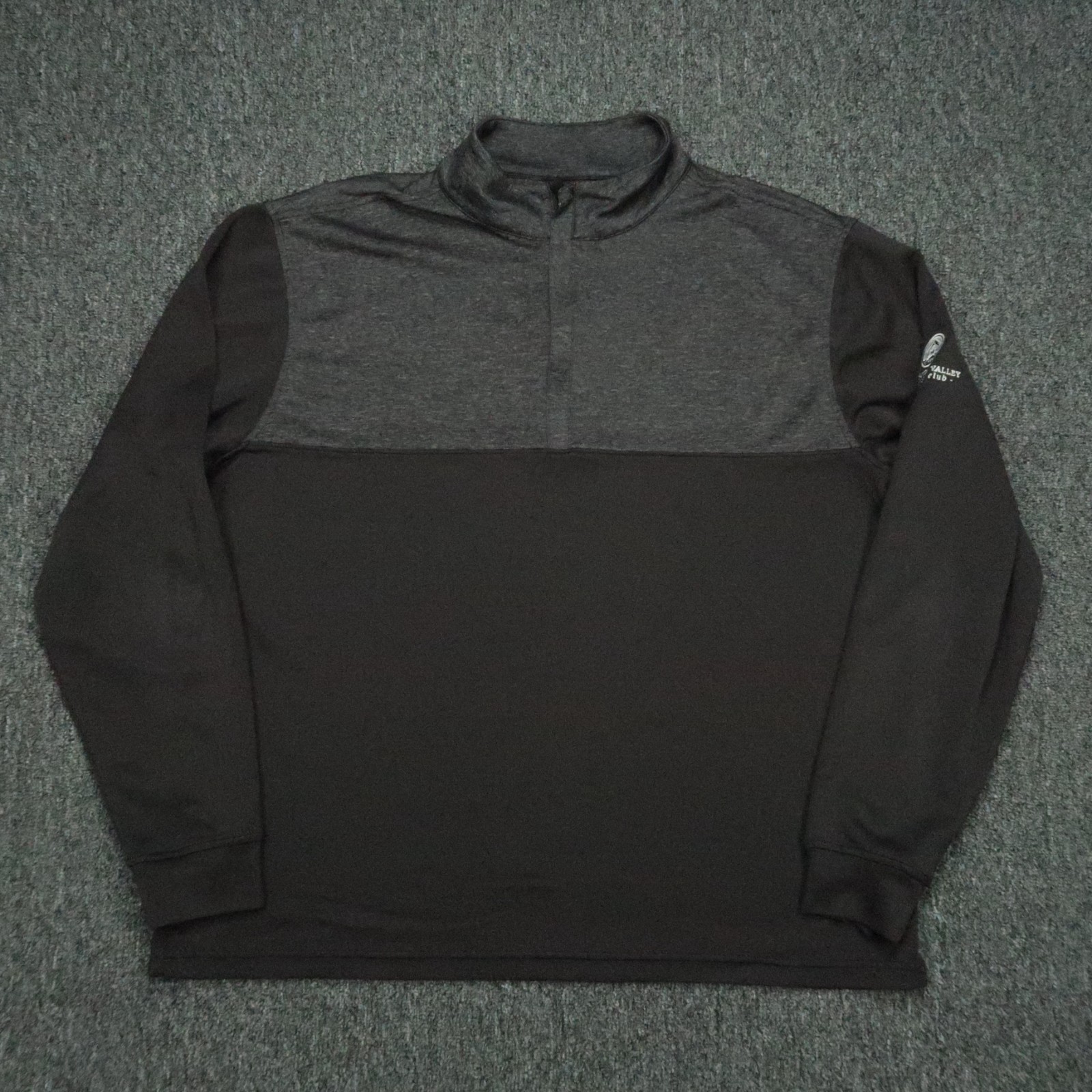 FootJoy Pullover Mens XL Black Gray Heather Yoke Half Zip Minnesota Valley CC gallery
