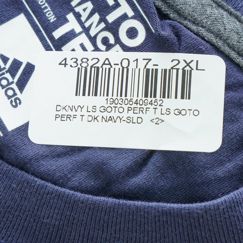 Adidas Men's Long Sleeve Climalite (Navy Blue) Go-To Long Sleeve T-Shirt gallery