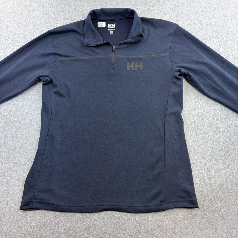 Helly Hansen Pullover Mens Large Blue Quarter Zip Lightweight Outdoor Adult gallery