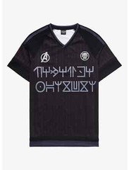 Our Universe Black Panther T’Challa 66 Men’s Soccer Jersey Size M Box Lunch Ex.